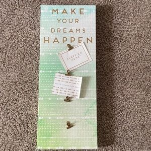 “Make Your Dreams Happen” Memo Clip Board Wall Decor